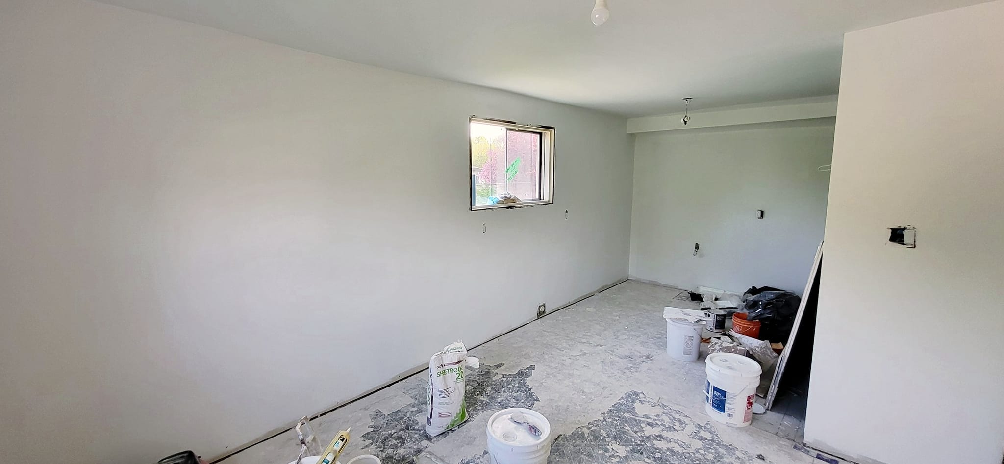 Professional drywall installation completed